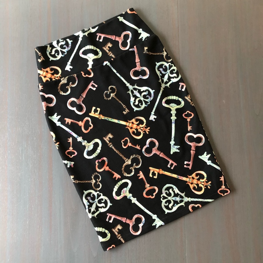 Lularoe Cassie Pencil Skirt Black Keys XS